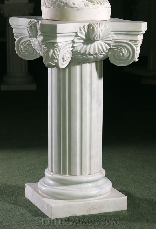 Outdoor Building Decorative White Marble Roman Pillar Column