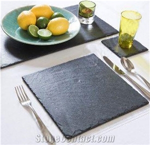 Square Shape Hubei Black Slate Bread Board