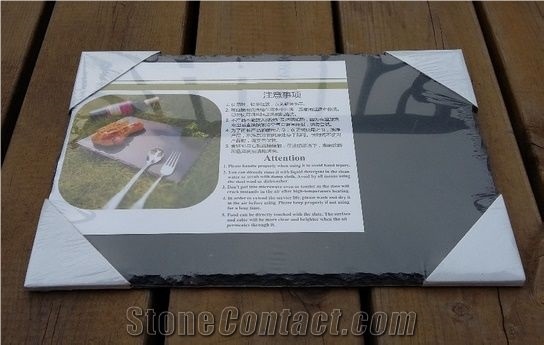 Square Shape Hubei Black Slate Bread Board