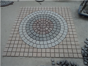 White Red Granite Cubestone In Mesh, China Multicolor