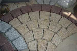 White Red Granite Cubestone In Mesh, China Multicolor