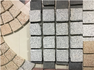 White Red Granite Cubestone In Mesh, China Multicolor
