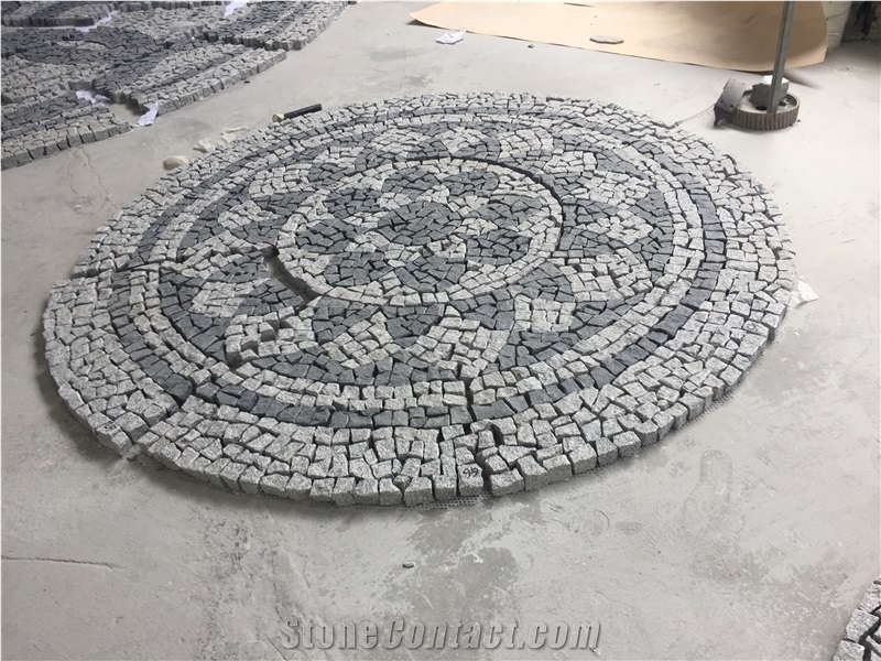 White Red Granite Cubestone In Mesh, China Multicolor