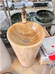 Wholesale Customized Design Honey Yellow Onyx Vessel Sink