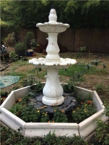 Wholesale White Marble Pegasus Running Horse Fountain