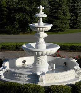 Wholesale White Marble Pegasus Running Horse Fountain