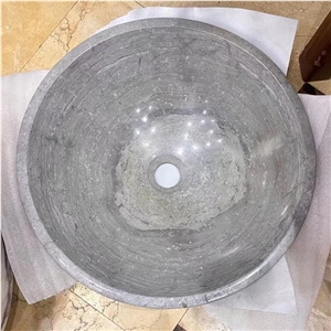 Wholesaler  Grey Marble Round  Stone Wash Basin Supplier