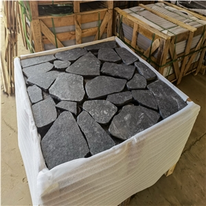 Jet Black Basalt Crazy Paving Irregular Flagstones