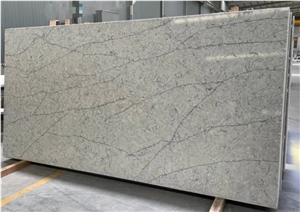 Polished Calacatta Carrara White Grey Quartz Slabs
