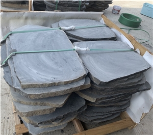 Black Basalt Organic Round Steppers Stepping Stones