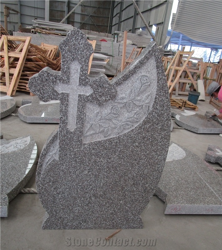 Romania Four-Leaf Clover Granite Headstone