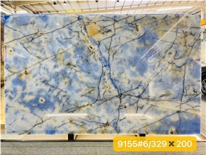 Azul Blue Onyx Slabs Polished Slabs And Floor And Wall Tiles