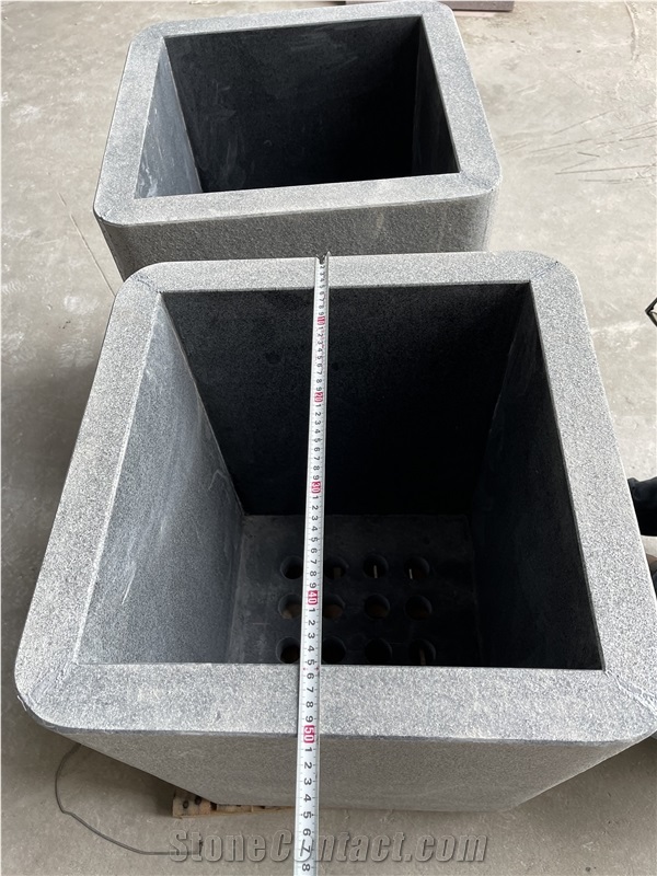 Dark Grey Granite G654 Joint Flower Pots Garden Planters