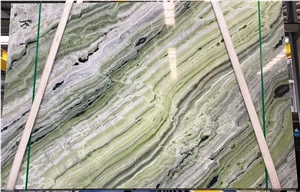 Natural Green Quartize Cloudy Agate Slabs Bookmatch Slabs