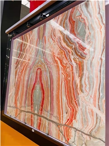 Rainbow Colorful Onyx Big Slabs Onyx Jade Stone