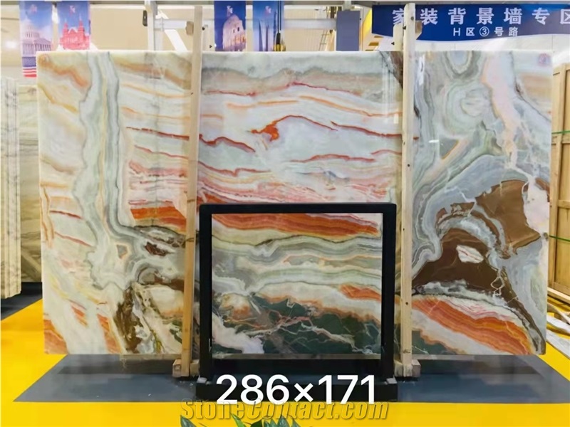 Rainbow Colorful Onyx Big Slabs Onyx Jade Stone