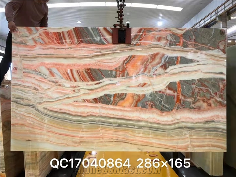 Rainbow Colorful Onyx Big Slabs Onyx Jade Stone