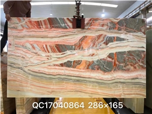 Rainbow Colorful Onyx Big Slabs Onyx Jade Stone