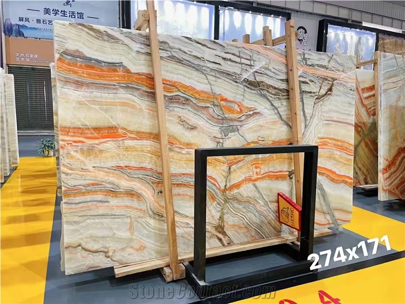 Rainbow Colorful Onyx Big Slabs Onyx Jade Stone