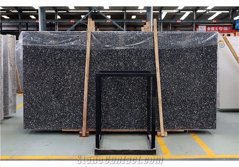 Black Big Terrazzo Slab,Cement Floor And Wall Tile