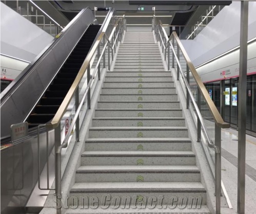 Honed Terrazzo Staircase,Artificial Stone Stair For Projects