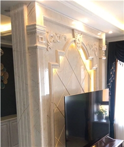Turkey Beige Sofita Gold Marble Pattern Wall Tile And Slabs