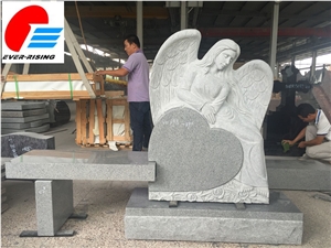 Angel Tombstone With Bench