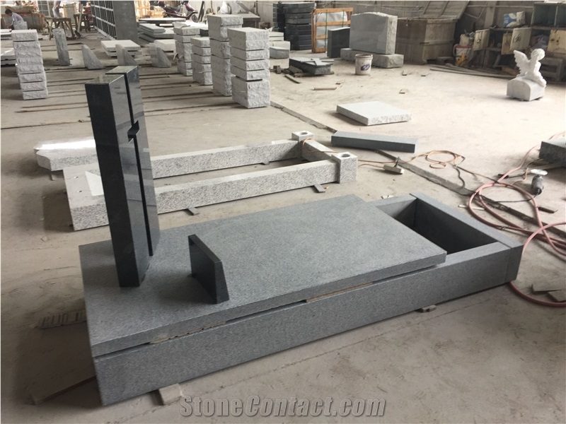 G654 Cross Tombstone, Heart Tombstone, Upright Headstone