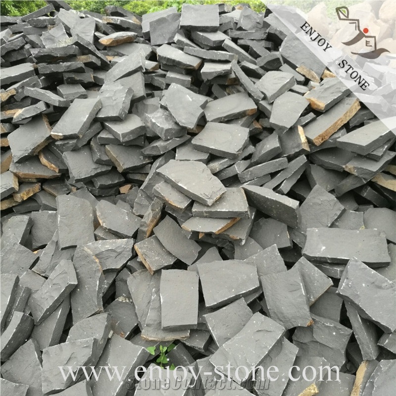 Zhangpu Black Basalt Flagstone Crazy Pavers