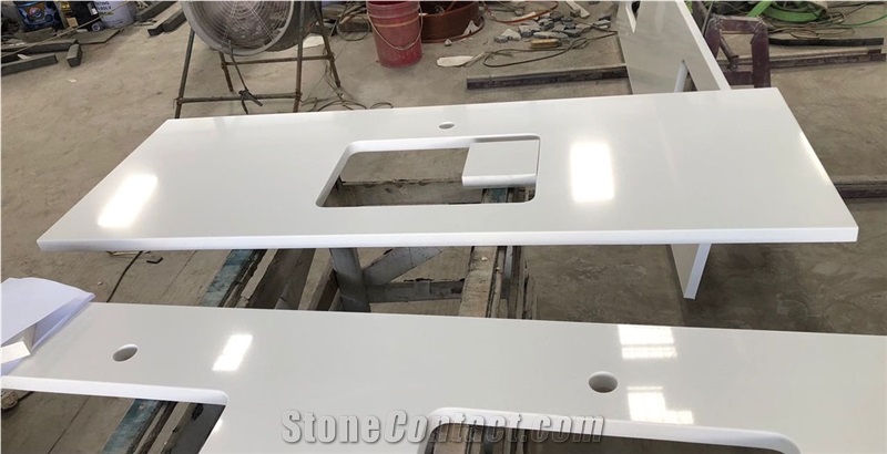 Pure White Quartz &Crystalize Quartz Kitchen Tops