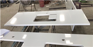 Pure White Quartz &Crystalize Quartz Kitchen Tops