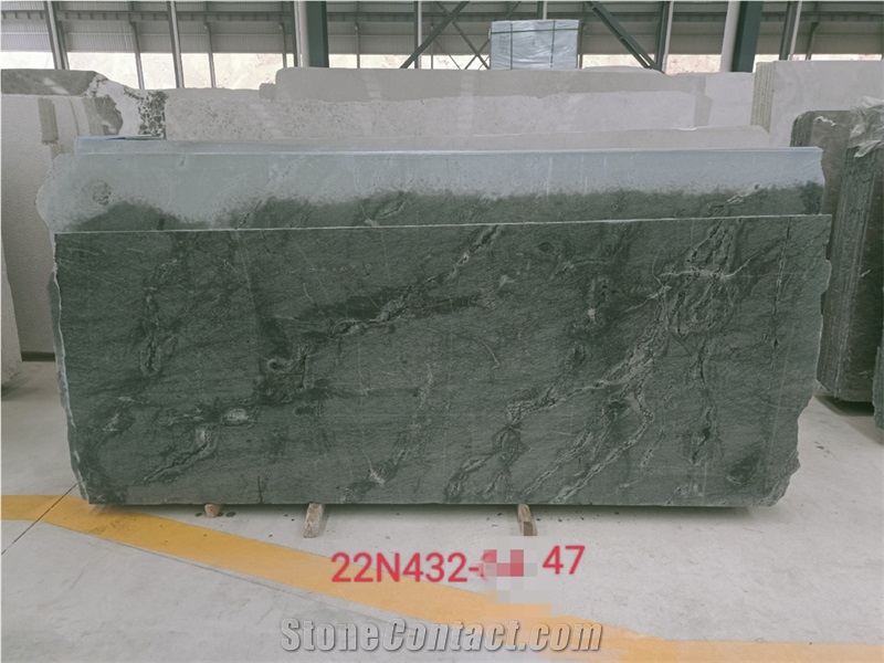 Atlantic Grey Slab Stone Office Building Wall Cladding Cover