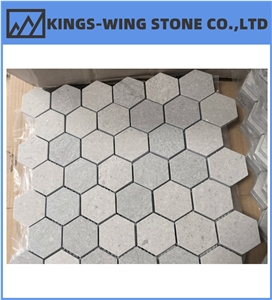 Grey Honed Limestone Mosaic Flooring Tiles Modern Design