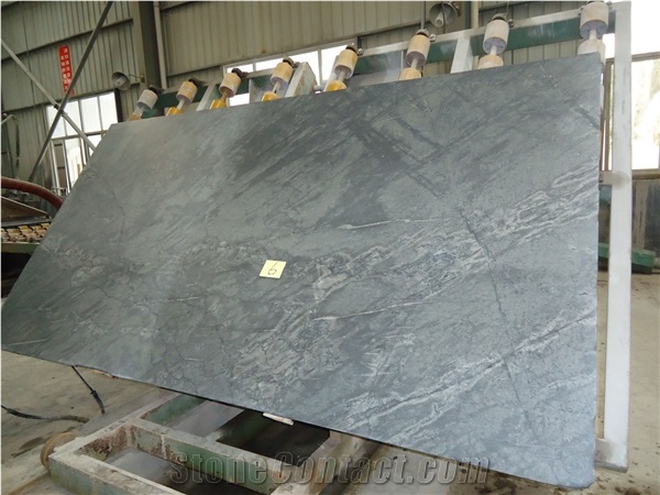 Grey Polished Sky Blue Quartzite Slab Tiles