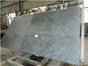 Grey Polished Sky Blue Quartzite Slab Tiles