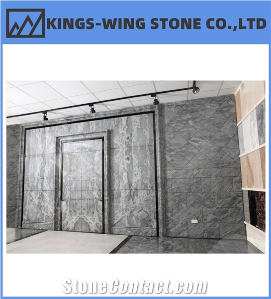 Silver Grey Sky Blue Atlantic Marble Polish Honed Slab Tile