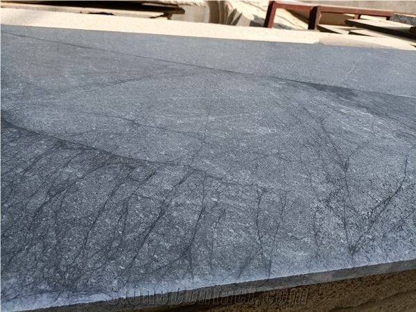 Silver Grey Sky Blue Atlantic Marble Polish Honed Slab Tile
