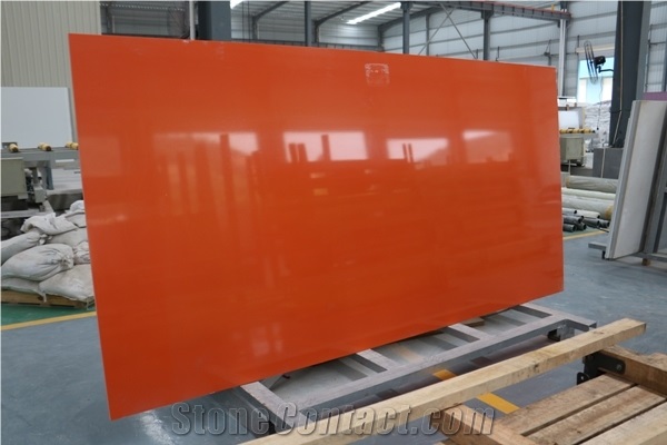 Dark Orange Quartz Slabs From Xzx-Stone