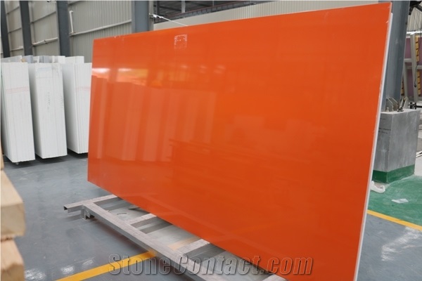 Dark Orange Quartz Slabs From Xzx-Stone