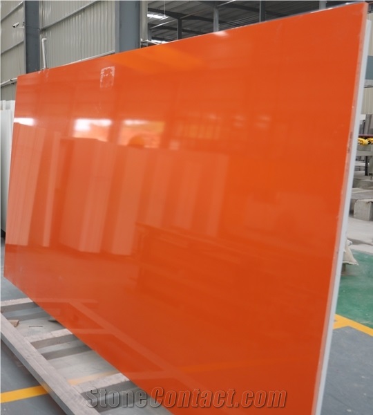 Dark Orange Quartz Slabs From Xzx-Stone