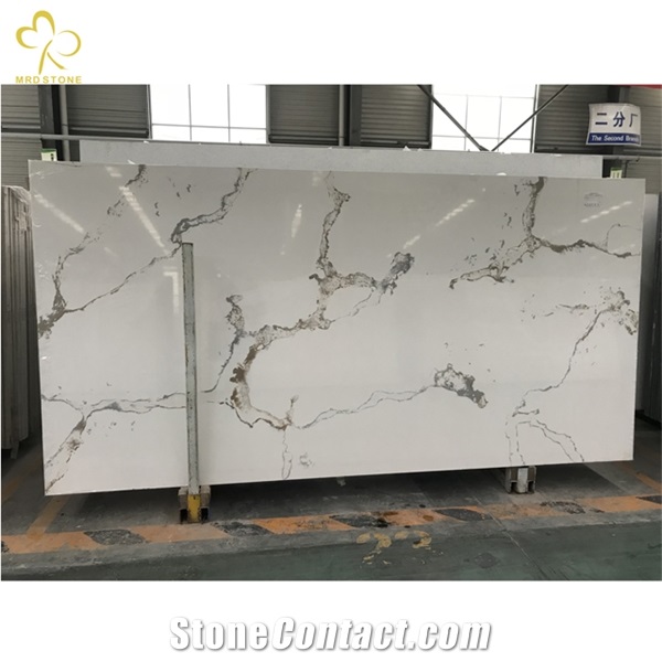 Calacatta White Quartz Price Big Slabs Marble Veins