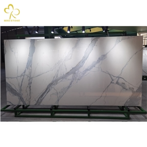 Full Body Calacatta White Crystallized Nano Glass Stone Slab