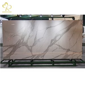 Full Body Calacatta White Crystallized Nano Glass Stone Slab