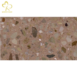 OEM Low Water Absorption Terrazzo Slab For  Exterior Wall