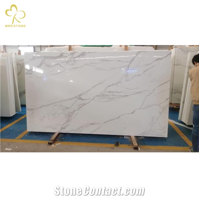 White Nano Artificial Stone Slab For Sale