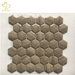 3D Hexagon China Marble Stone Mosaic Tiles