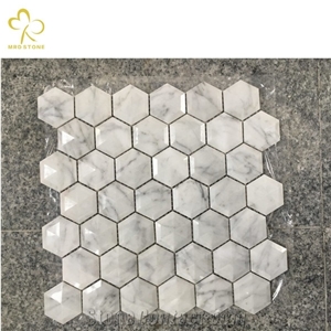 3D Hexagon China Marble Stone Mosaic Tiles