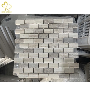 China Volga Grey Blue Wood Marble Backsplash Mosaic