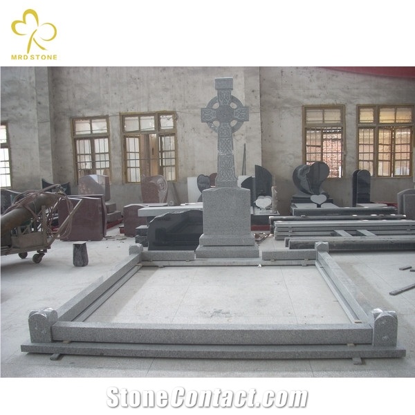 Flower Carved Cross G603 Ireland Granite Monument