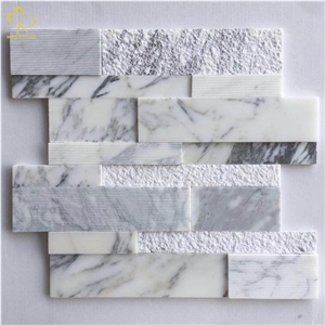 Marble Stone Waterjet Mosaic Tile For Kitchen Backsplash